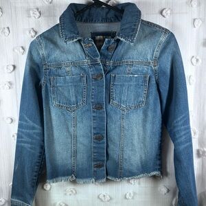 Mudd Women’s Mid Wash Distressed Jean Jacket Size XS